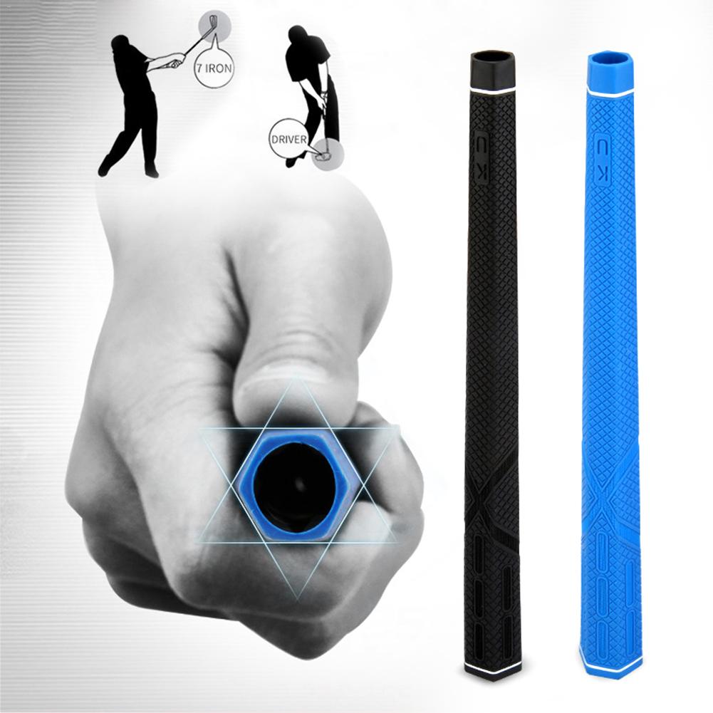 Unisex Hexagonal Golf Grip Lightweight Rubber Grip For Mastering Practice Gestures Golf Training Driver Grips Black Blue Colors