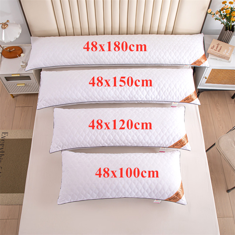 Almohada blanca con relleno suave para el hogar, 48x1 0/48x1 0/48x1 0/48x180, almohadas alargadas, cojines acolchados para dormir: 43 x 73