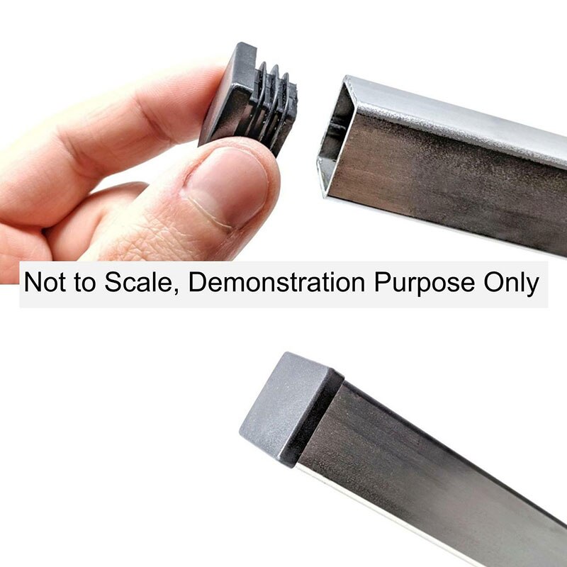 10Pcs Black Plastic Steel square pipe plug Furniture Leg plug Anti Slip Feet Protector Pad Plastic square tube cap plug