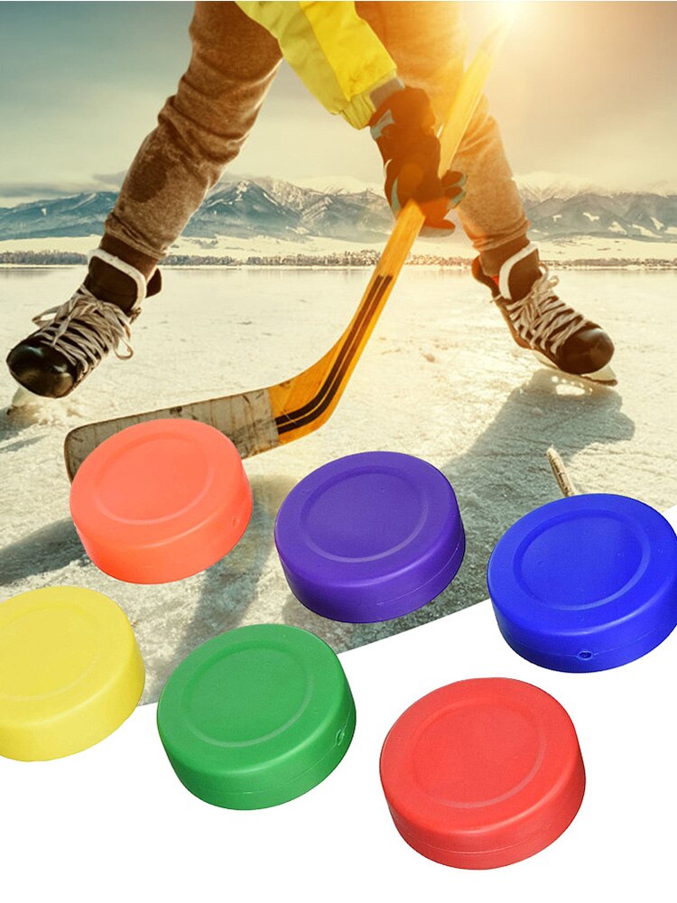 6 PCS Lightweight Hollow Hockey Pucks - Durable PVC Ice Hockey Games - Common Training - Random Color