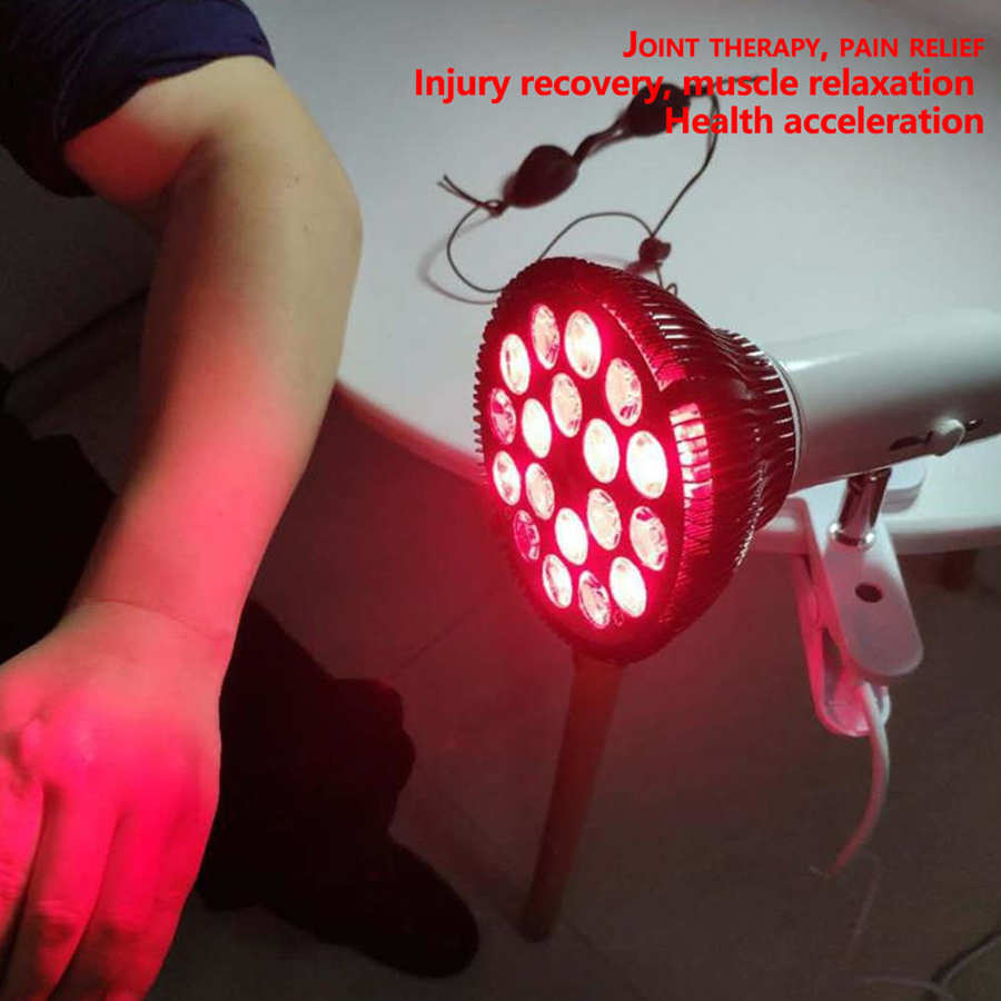 54W LED Red Infrared Therapy Light Bulb 660nm/850nm With Remote Control Back Shoulder Physiotherapy Lamp Pain Relief Health Care