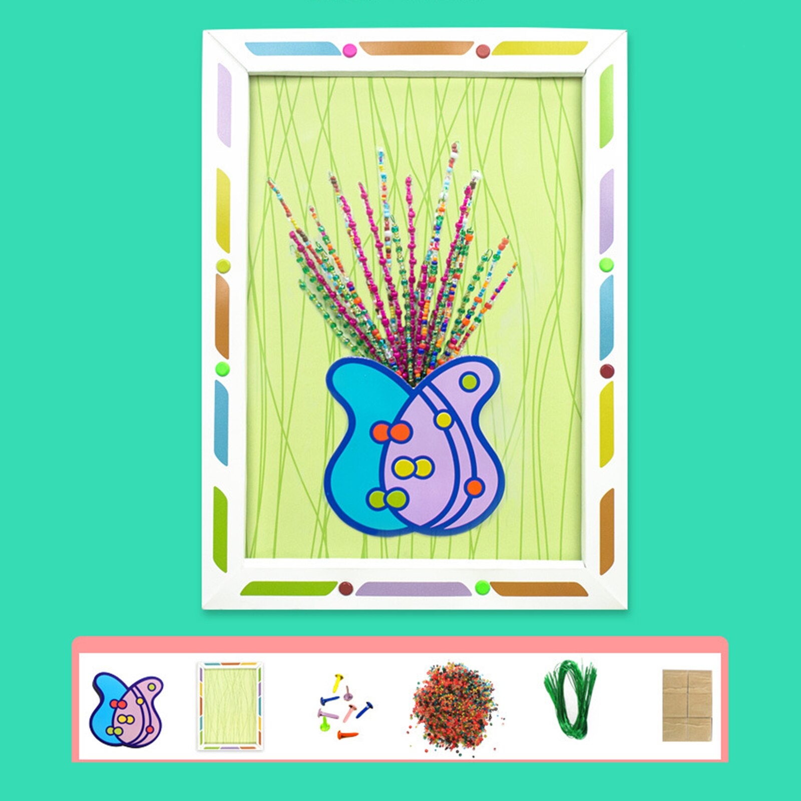 Juego de juguetes de arreglo de flores para niños, manualidades de flores de papel/tela, Kits de marco, juguetes educativos estéticos de aprendizaje, DC