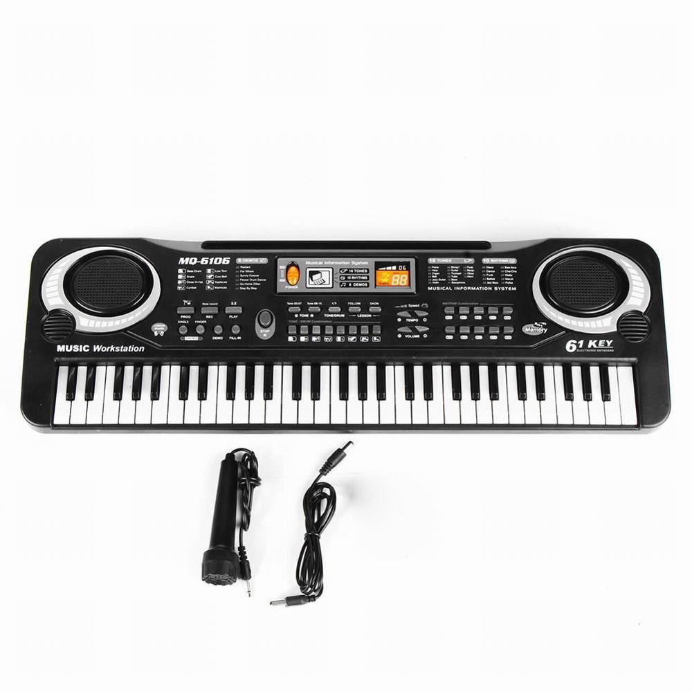 61-Key Digital Electric Piano Keyboard Portable Multi-Functional Keyboard with Microphone Music Keyboard Electric Keyboard: Default Title