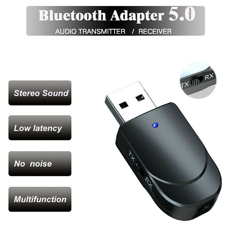3 In 1 Bluetooth 5.0 Usb O Ontvanger Zender 3.5Mm Jack Aux Stereo Muziek Draadloze Adapter Voor Tv Pc hoofdtelefoon