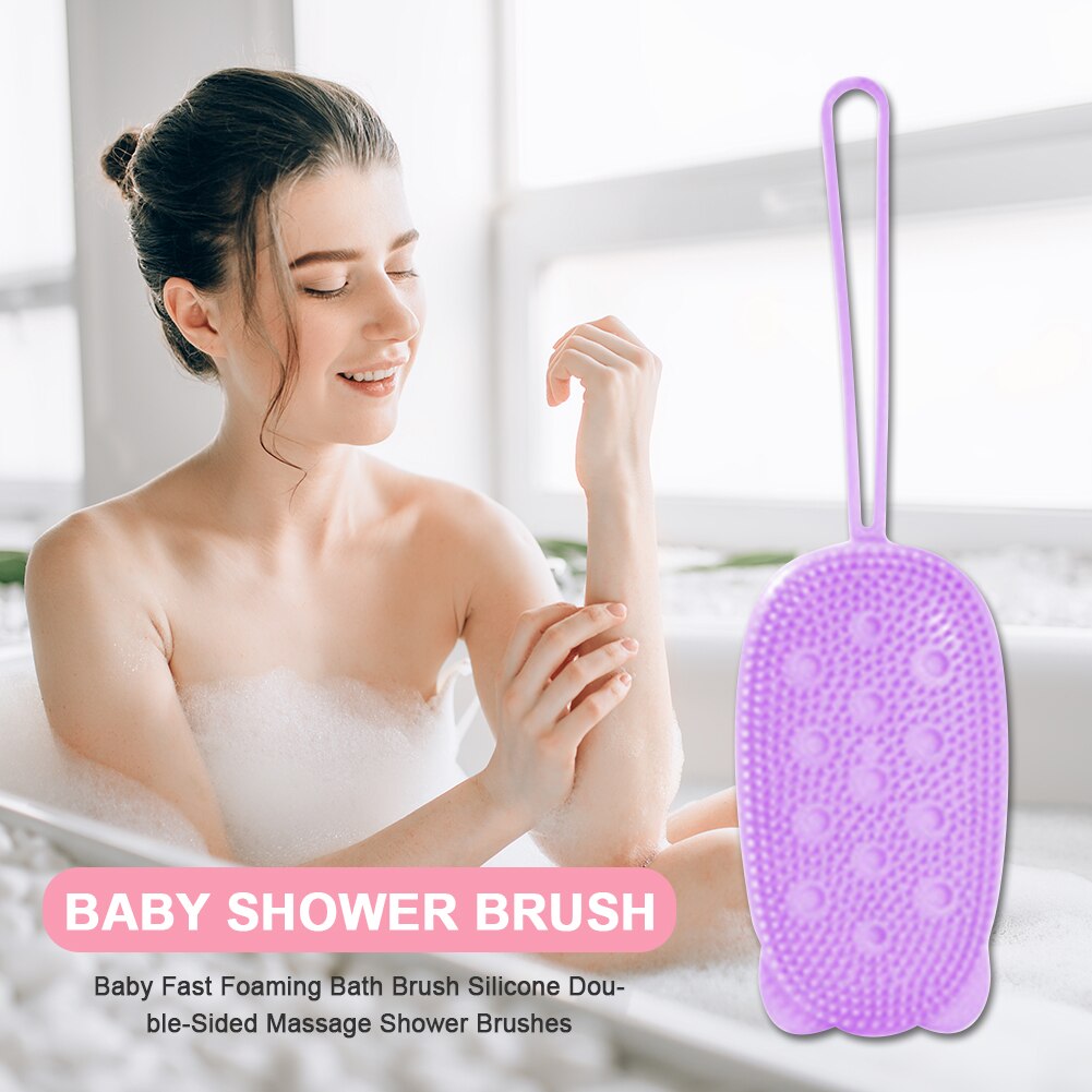 Siliconen Douche Borstel Schrobben Snelle Schuimende Zachte Baby Siliconen Shampoo Borstel Schoon Hoofd Body Massage Borstel Baby Douche Borstel