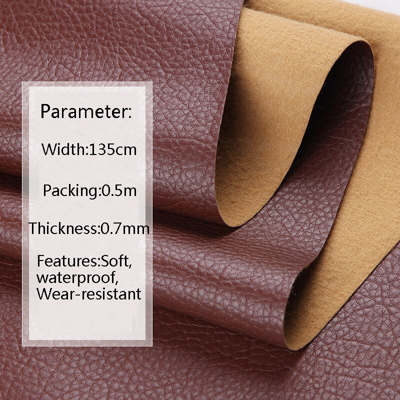 50*135cm PU Litchi Pattern Faux Leather Fabric Artificial Synthetic Leather DIY Sewing Bags Belt Sofa Leather Decor Material