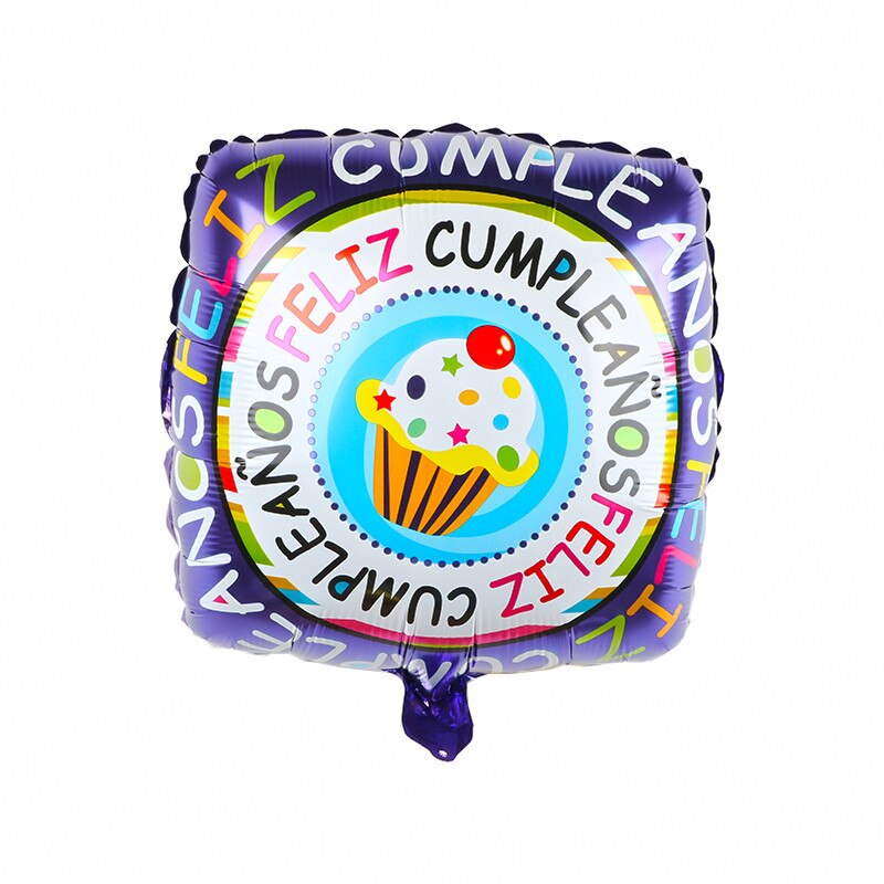 10 stk 18 tommer rund form feliz cumpleanos spansk tillykke med fødselsdagen indretning mylar folie helium balloner globos baloes luftkugler: Lysegrå