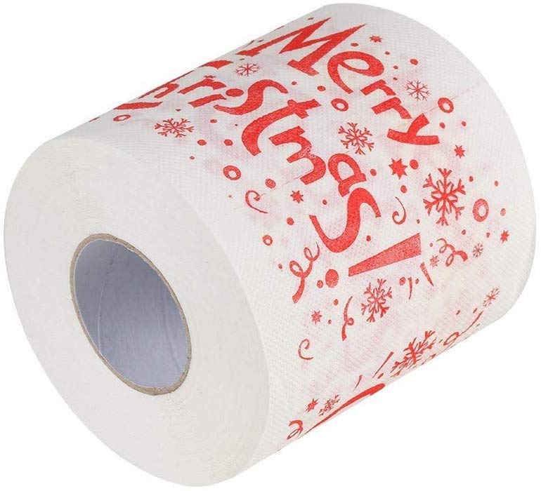 Blødt toiletpapir glædelig jul julemanden træ farverige trykte bad toiletpapir hjem forsyninger indretning tissue 1 rulle: Julebreve