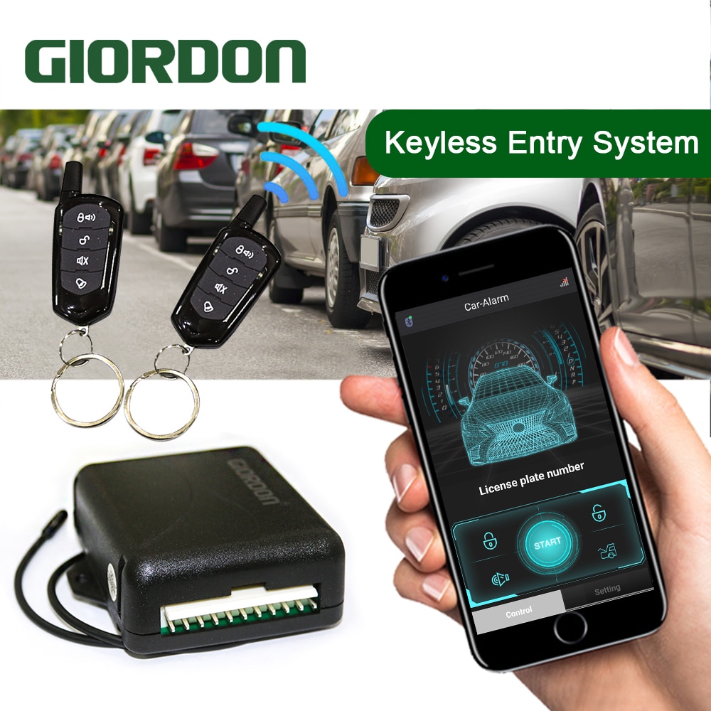 GIORDON Universal Car Alarm Systems Auto Remote Central Kit Door Lock Keyless APP Entry System Central Locking With Remote Contr