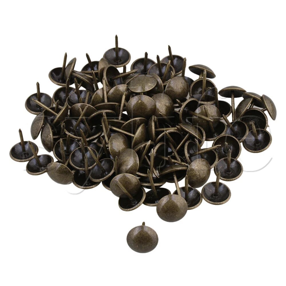 Tachuelas de madera y bronce para muebles, tachuelas de 16mm de longitud, 100 unidades