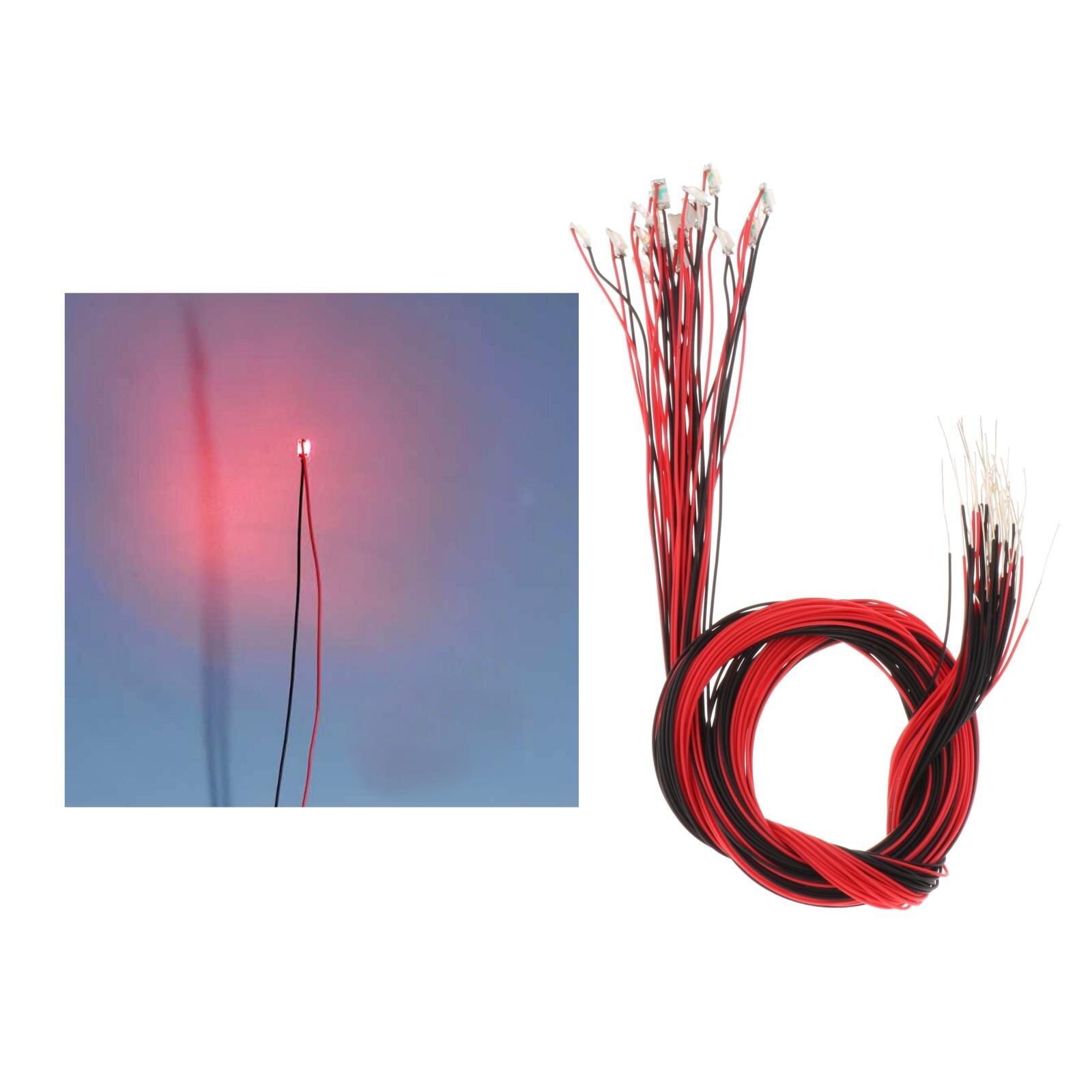 Cables de cables LED presoldados para modelo de tren, Micro Litz, SMD, 30cm, 6 colores opcionales para escenas de modelos de tren/ferrocarril, 20x