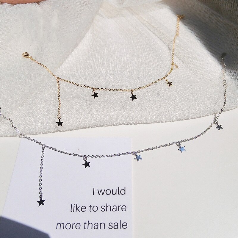 925 exquisite fußkettchen aus sterlingsilber mit kleinem pentagramm-anhänger, schlichter, sommerlicher boho-schmuck für damen.