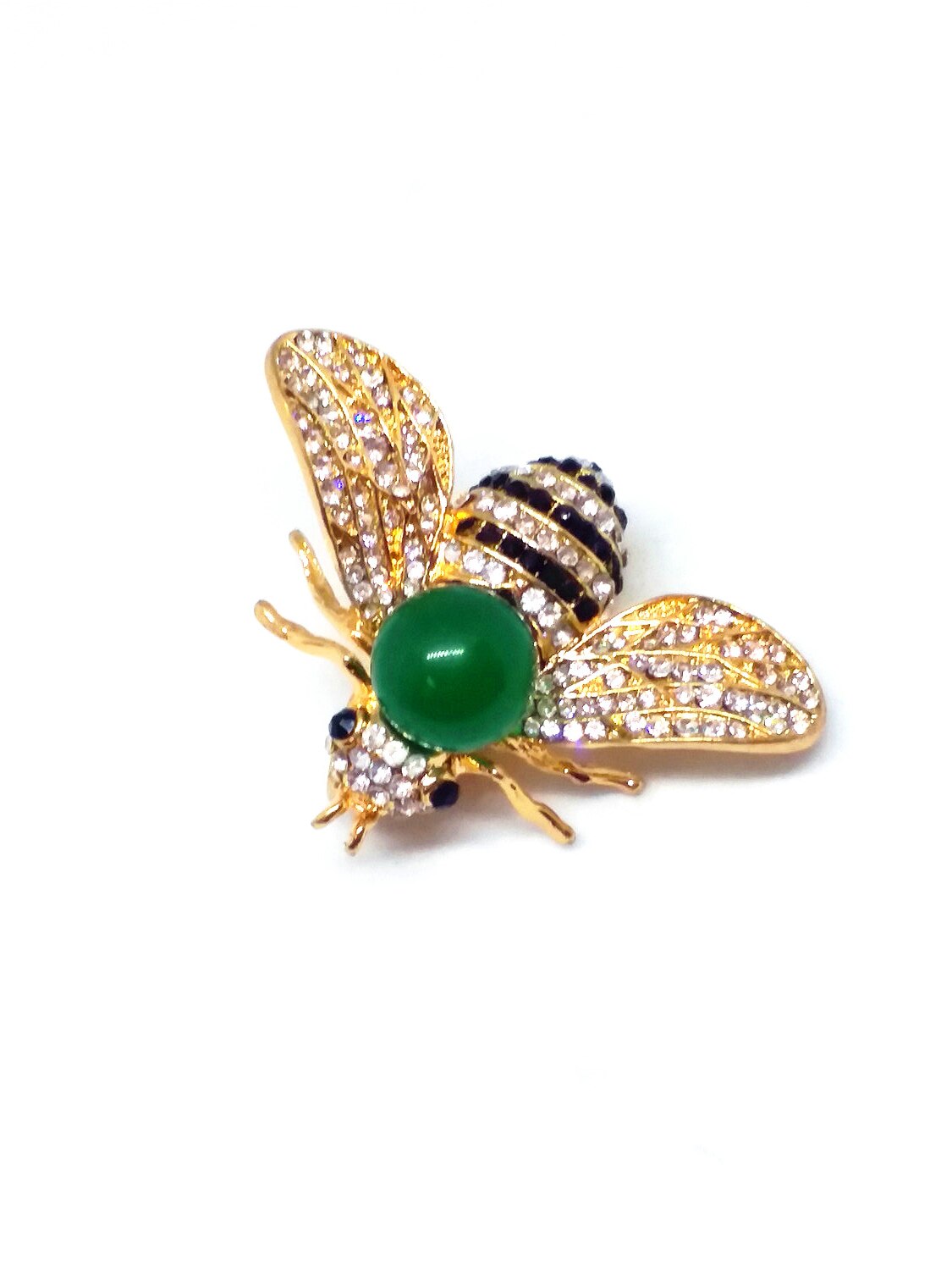 LETSFUN joyería fina titanio acero incrustaciones verde ámbar abejas Noble broche