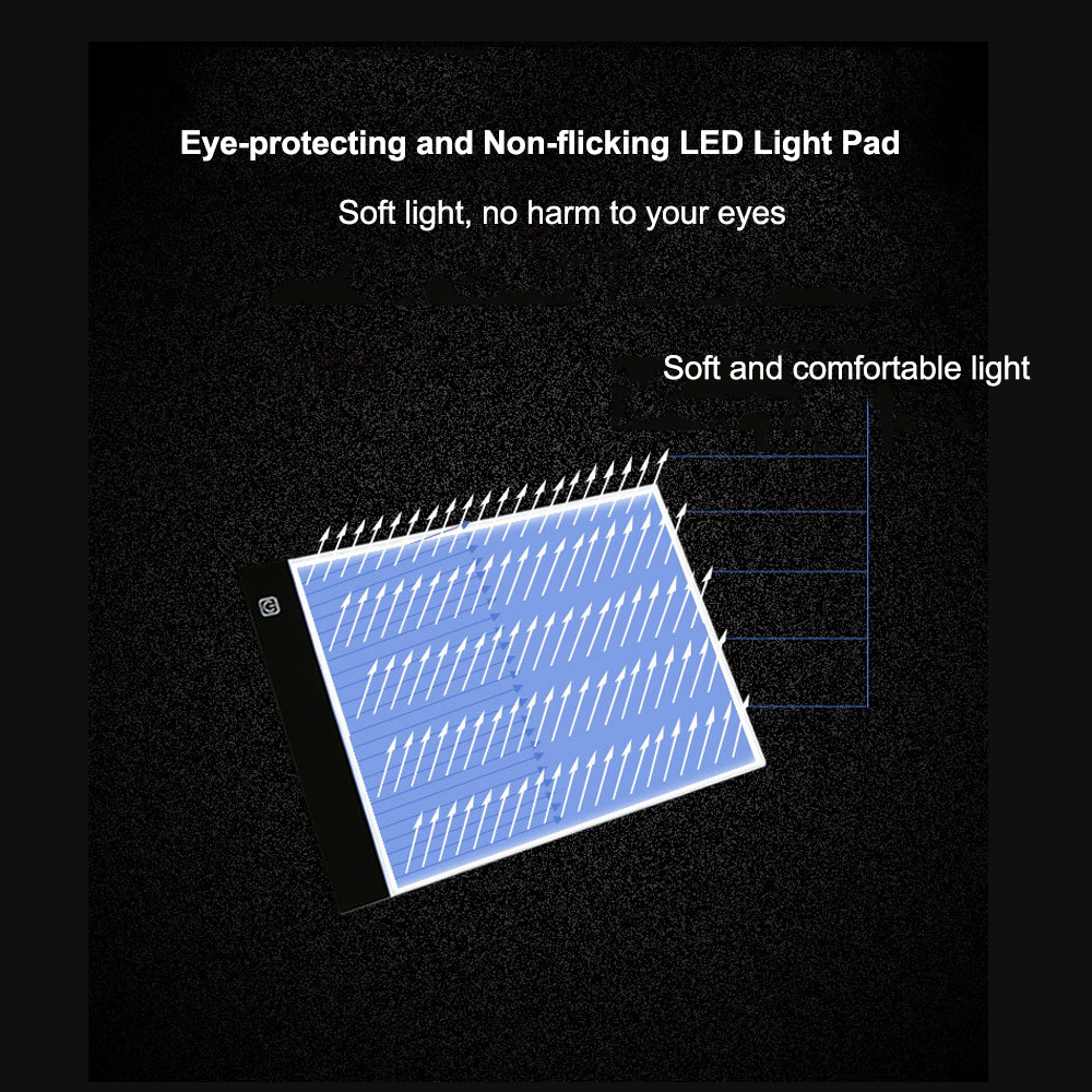 Ultra-delgada A4 luz LED tablero de dibujo copia de Panel de escritura pintura de junta de tableta de dibujo retrato de arte plantilla