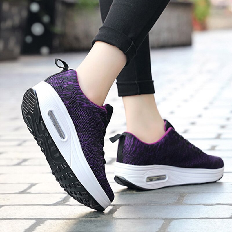 Dames lichtgewicht sneakers air mesh dames sneakers basket tennis casual platform wedges schoenen ademende wandelschoenen schoeisel
