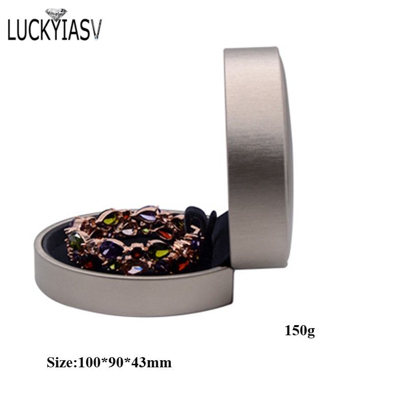 Brushed Pu Leather Bracelet Necklace Box Jewelry Box Semicircular Ring Box Pendant Box For Ring Display Jewelry Case