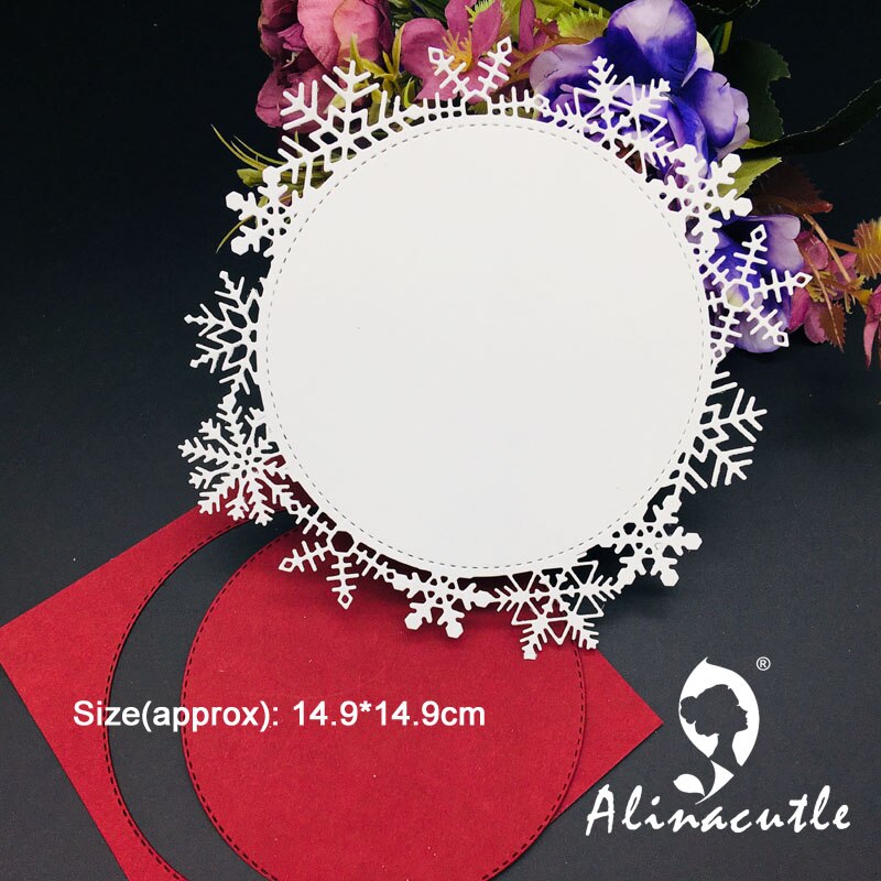 Metal Cutting die Cut 8pc Circle snowflake nesting frame Scrapbooking Paper Craft Card Album Punch Art Cutter Alinacutle Die
