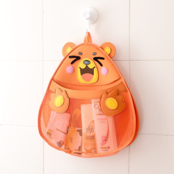 Væghængende badeværelsesartikler badeværelse legetøj vandtæt opbevaringspose: Lille bjørn