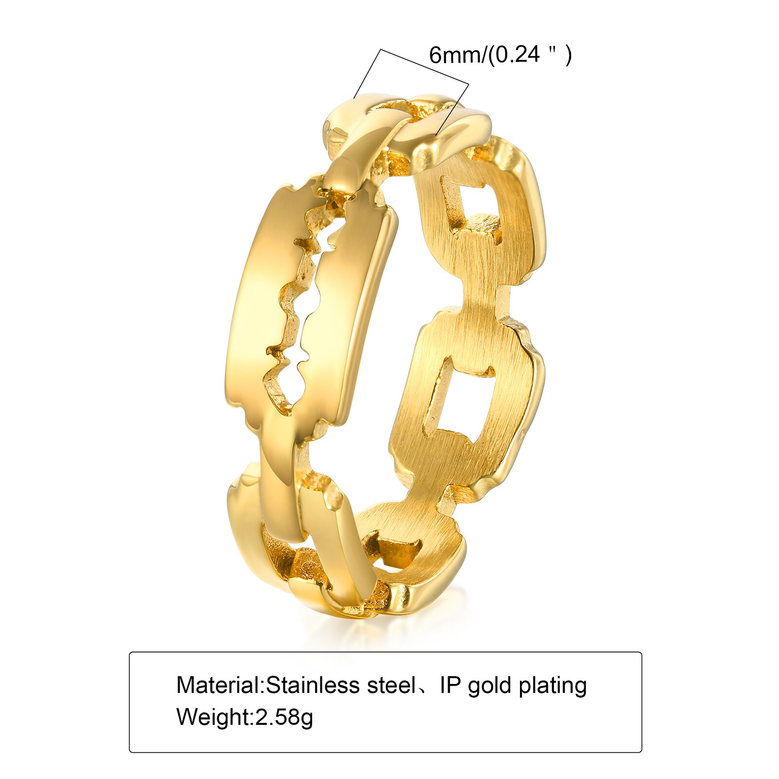 Einzigartige Männer Ring, Rasierklinge Ring. Edelstahl unisex Klinge Ring Schmuck für männer frauen: 6 / edel Gold