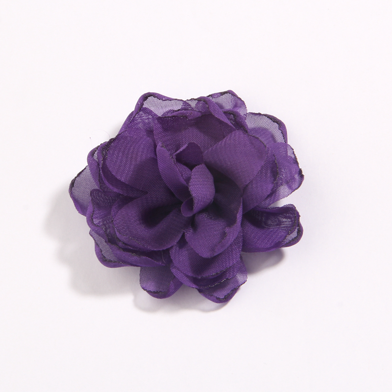 120 Stuks 7 Cm 2.7 "Burn Edge Chiffon Stof Bloemen Voor Baby Meisjes Hoofdbanden Handgemaakte Bloem Boutique Voor bruiloft Decoratie