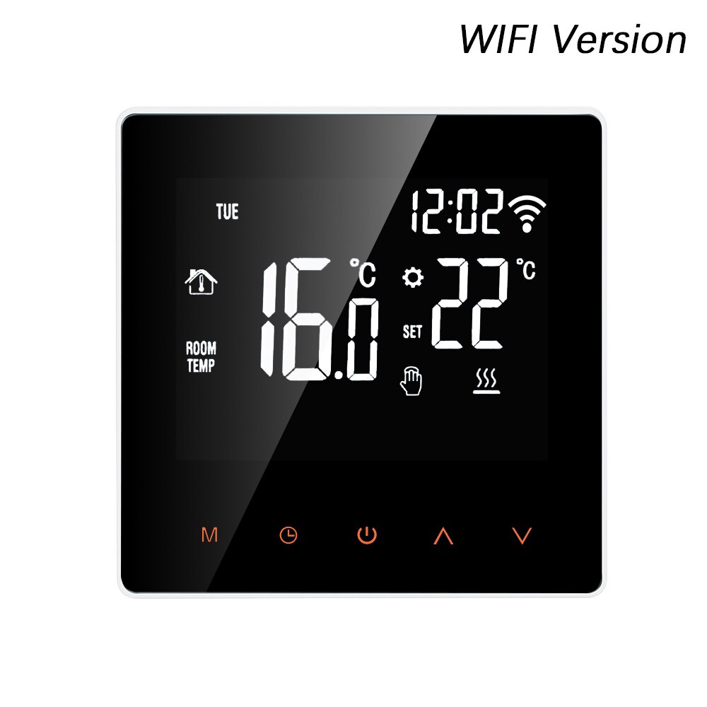 16A WiFi Smart Thermostat Controller Programmable Digital Temperature Controller LCD Display Touch Screen with App Control: White Wi-Fi