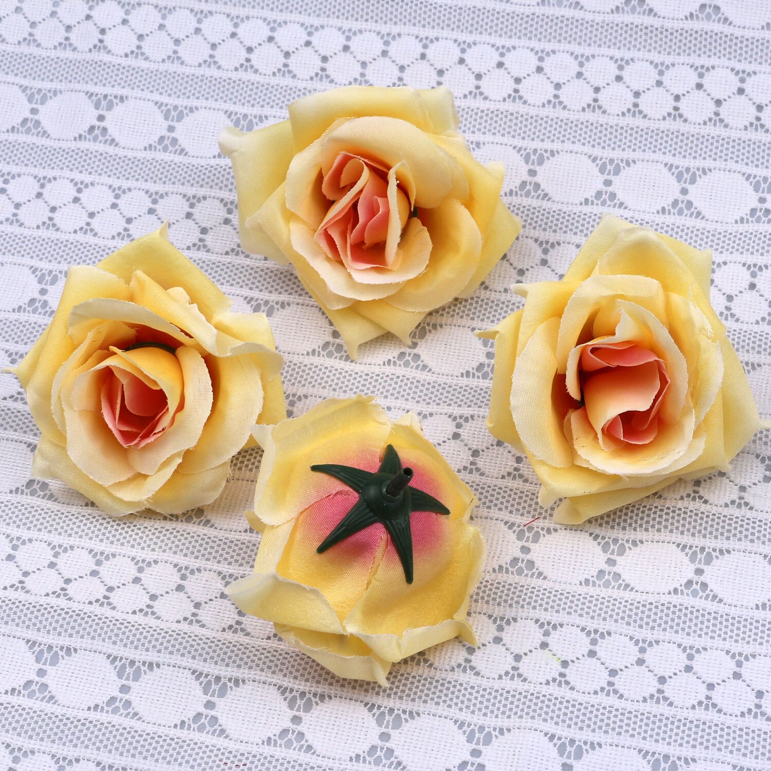 Dark purple Rose Flower Heads 10-Pack Artificial Roses Perfect for Wedding Decorations Baby Showers Crafts: champagne