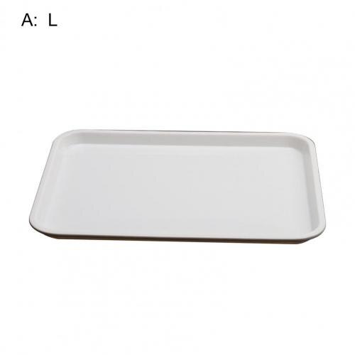 Plastic Tray Plastic Dessert Serving Tray Fruit Tea Breakfast Bread Tray Multi-function Rectangular Storage Tray for Home: A L