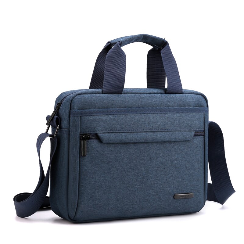 Laamei Men Briefcase Casual Canvas Handbags Male Shoulder Messenger Bag Travel Laptop Handbags Multifunction Bag: navy