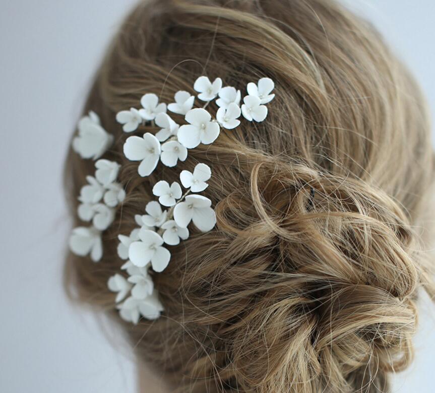 Vacker keramik bröllop headpiece brud