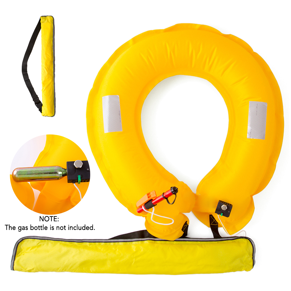 Life Belt Automatic / Manual Inflatable Life Buoy Waist Belt with Reflective Tapes For Boarding Kayaking Fishing: Yellow Manual