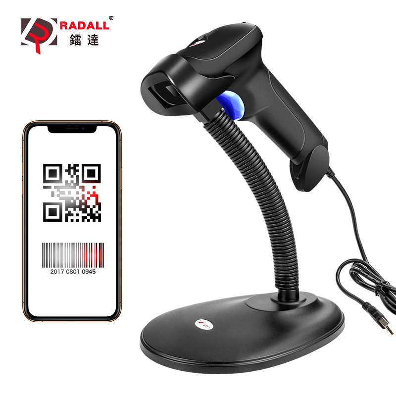 RADALL L Wireless Scanner Barcode Scanner Bluetooth/Wire/ 2D/1D Bar Code Scanner Android/iOS Win/Mac For Inventory POS Terminal