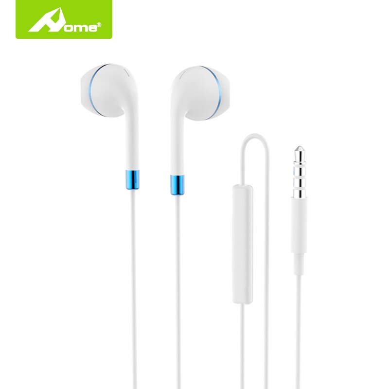 Auriculares intrauditivos con cable y conector de 3,5mm, cascos estéreo con cancelación de ruido y Control de volumen de auriculares para teléfono móvil: white blue