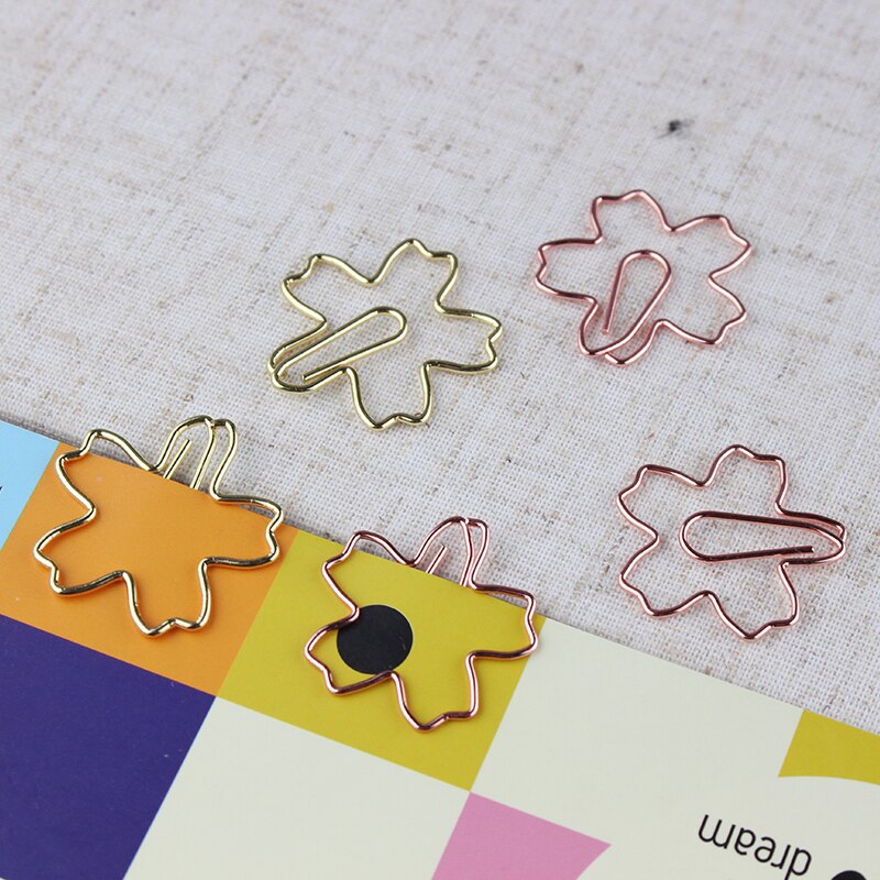 Rose Gold Cherry Blossom Paper Clip Paperclip Special Shape Paper Clips Planner Clip Cute Clip Rose Gold Desk Paperclips Lot