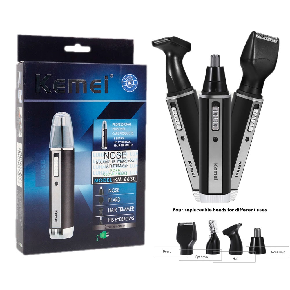 Cortador de pelo de los oídos eléctrico para hombre 4 en 1 recargable sin dolor para mujer recortando las patillas cejas barba cortadora de pelo afeitadora