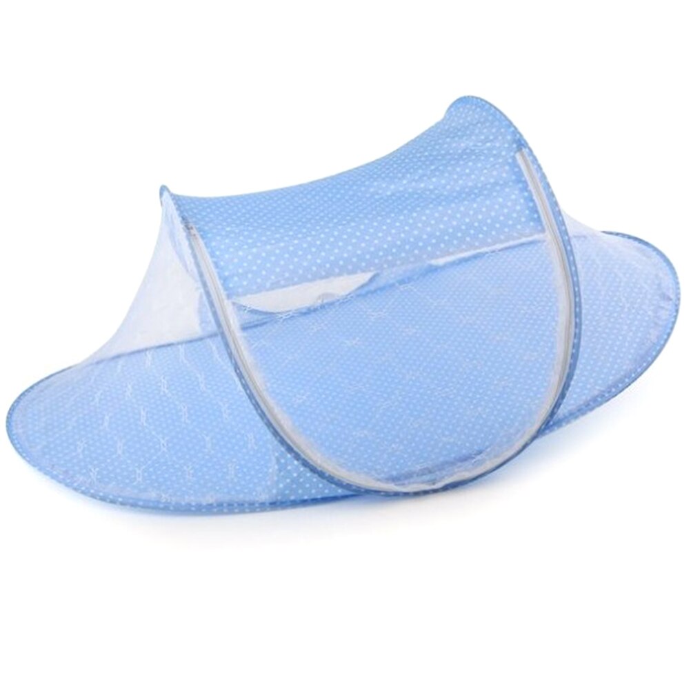 Mosquiteras plegables portátiles para bebé, cama plegable para bebé, cuna de poliéster para recién nacido, cama de viaje: Azul