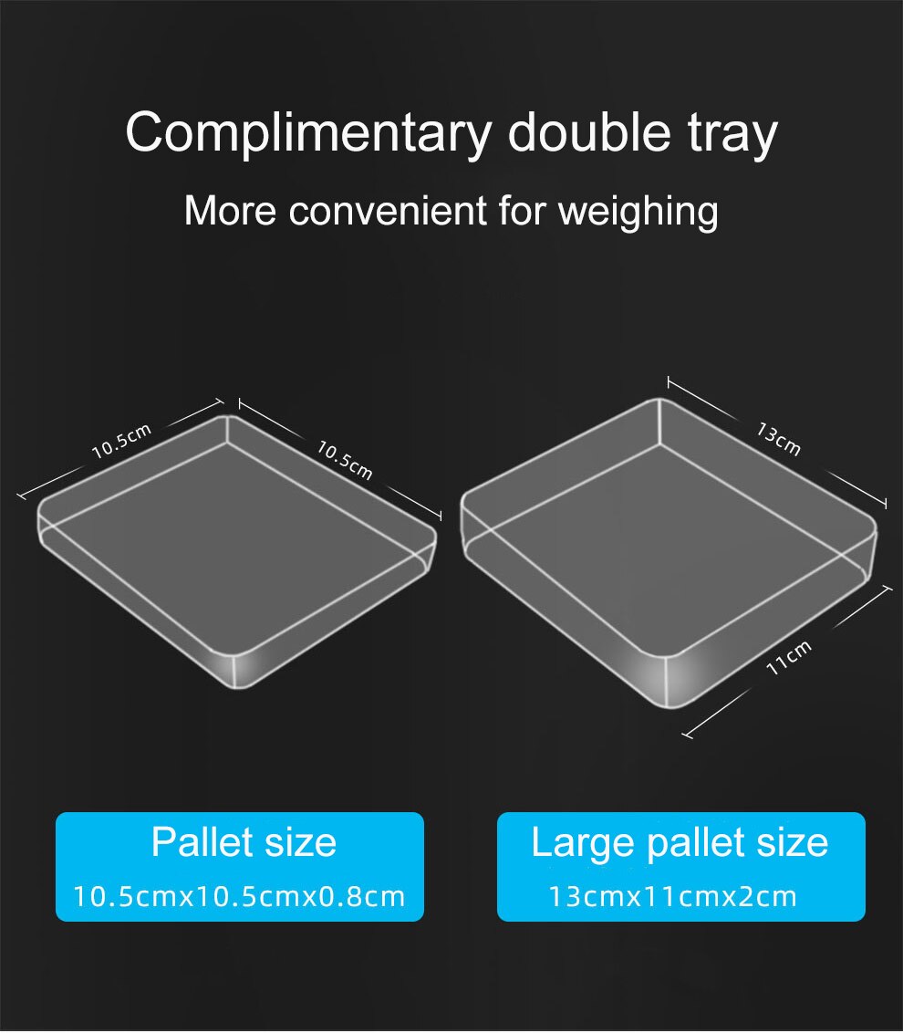Báscula de cocina de 3kg y 0,1g, balanza Postal para alimentos, báscula Digital portátil de 500g y 0,01g, báscula electrónica LCD, escalas Romana