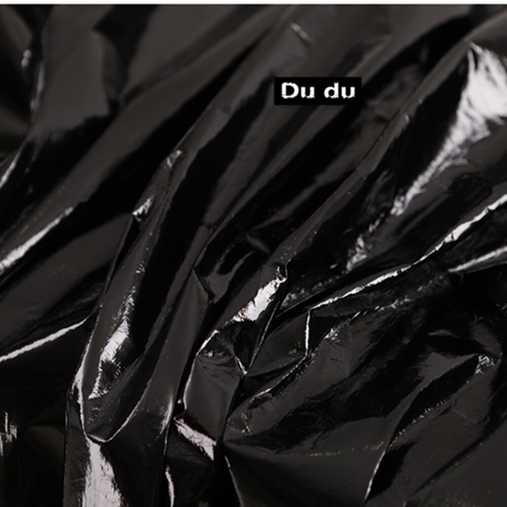 50*142Cm Kleur Collection Ademhaling Papier Kleding Wassen Stof Inelastisch Waterdichte Stof Diy: Super bright black