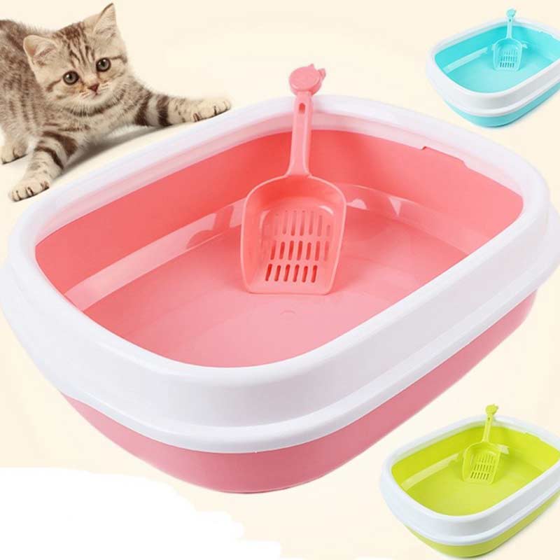 Cat Litter Box Toilet For Sandbox Cat Litter Box Cat Sand Basin Semi - Enclosed Anti - Splash Oval Anti Splash Plastic Tray