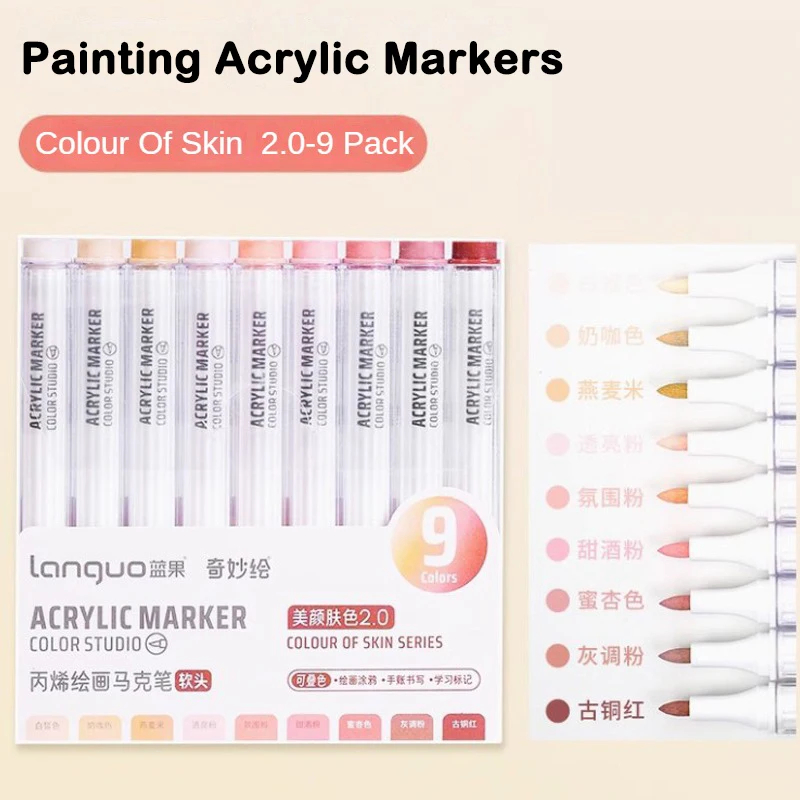 Bolígrafos de pintura acrílica de 9/162 colores, pincel marcador para pintura en roca, piedra, cerámica, vidrio, madera, lienzo, suministros de Arte DIY, papelería