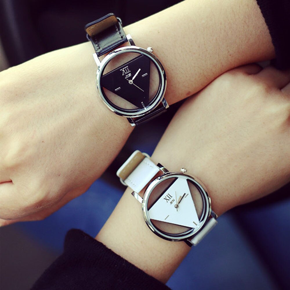 Relogio Masculino Horloge Vrouwen Beroemde Mode Unieke Uitgeholde Driehoekige Dial Horloge Casual Armband Horloges Pols
