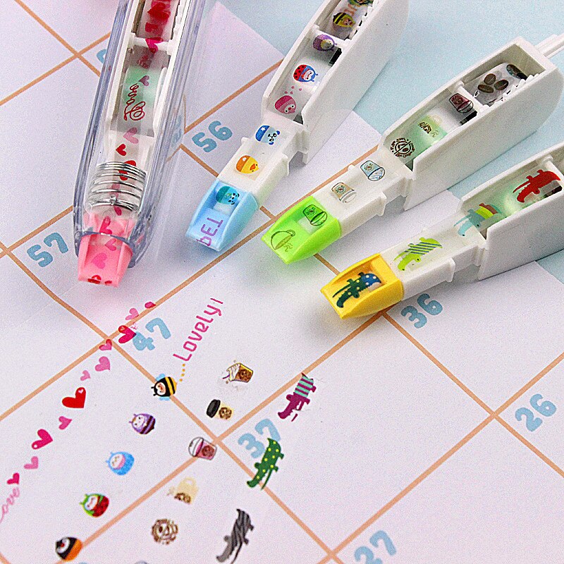 4pcs Correction Tapes Refill set Lovely Decoration Click Corrective Tape Stationery Office Correcting School Supplies F578