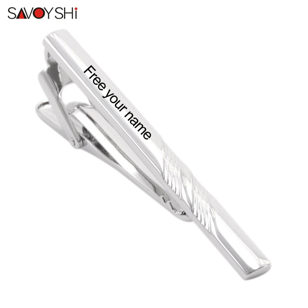 SAVOYSHI-Clips de corbata clásicos para hombre, Color plateado, broche para , broche Barra de corbata, Clip de corbata, joyería de para hombre