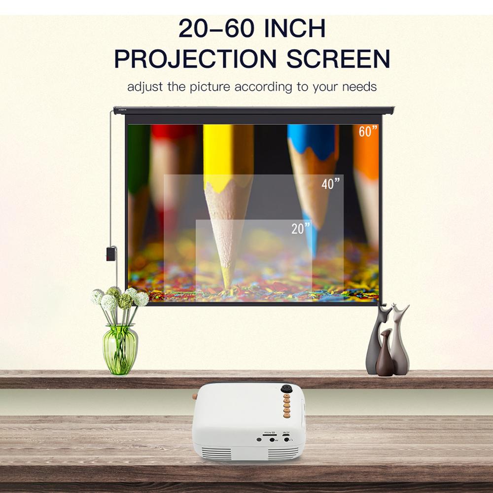 EU Plug YG200 home mini projector LED portable handheld projector supports HD 1080P