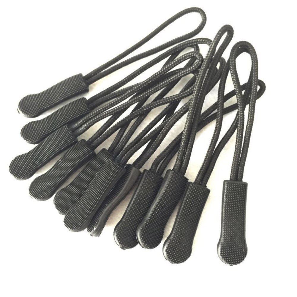 20Pcs Rits Trekt Universele Rits Reparatie Onderdelen Vervanging Jas Bagage Rugzak Handtas (Zwart)