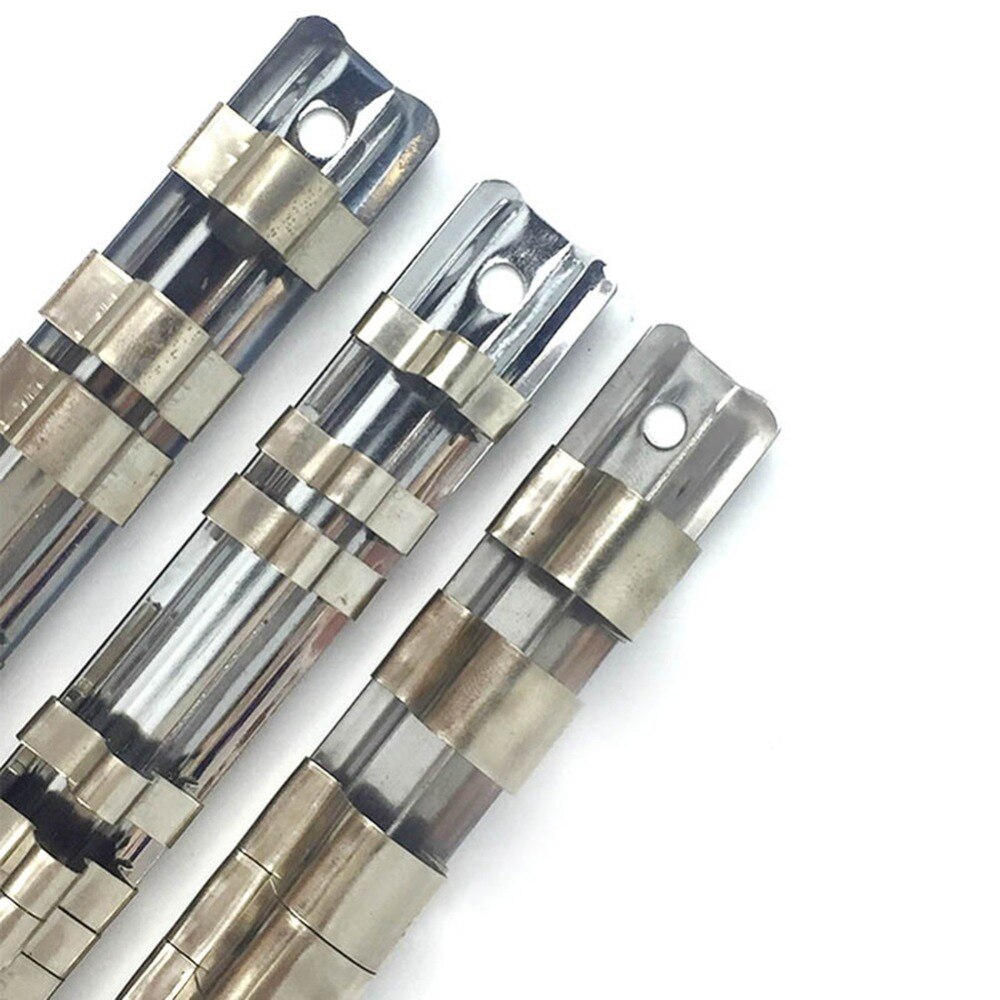 3pcs/set Carbon Steel 8 Socket Rack Storage Divider Rail Tray Holder Brackets Shelf Stand Tool Organizer Socket Wrench Storage