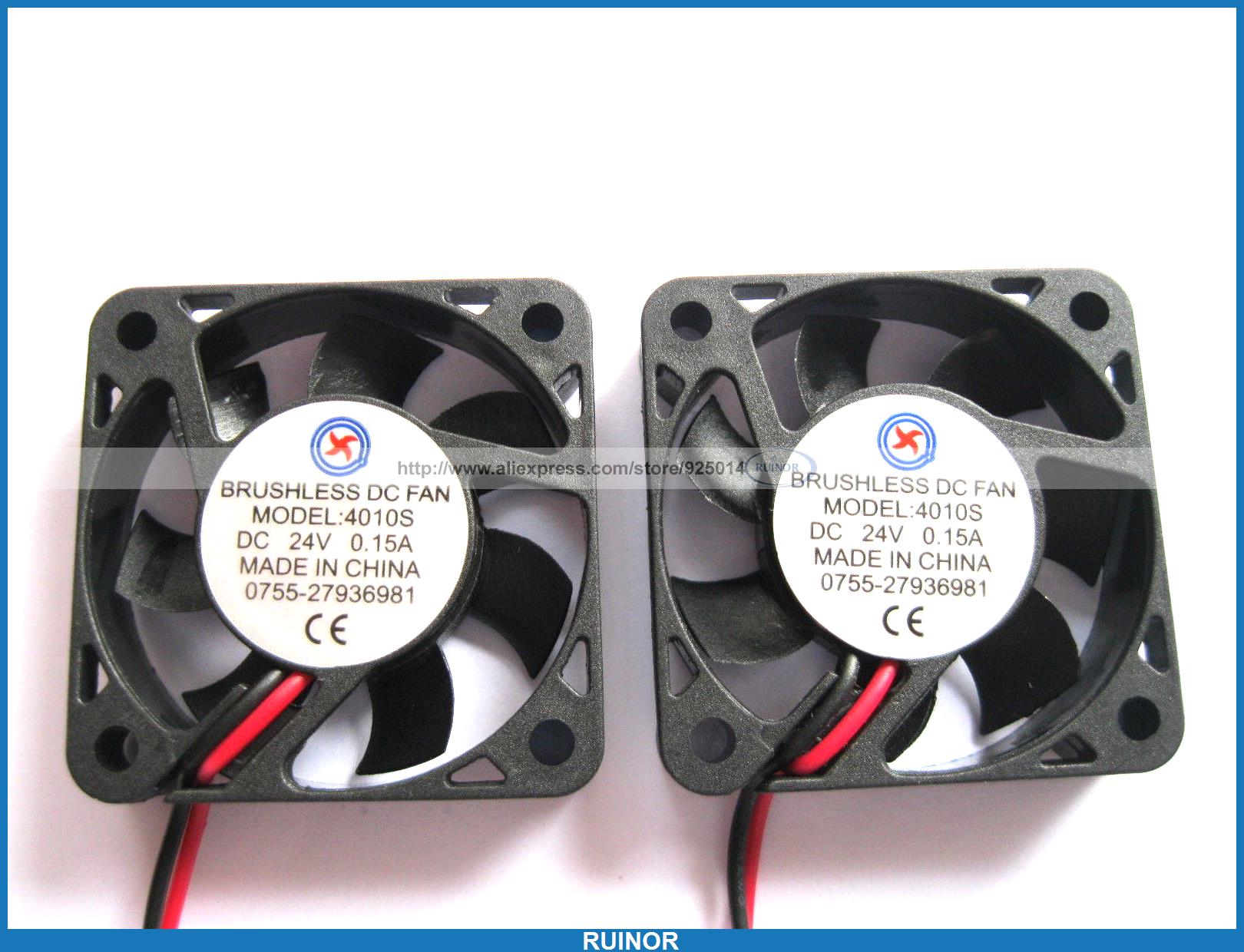 4 Pcs Brushless DC Cooling Fan 4010S 24V 7 Blade 40x40x10mm 2 Wires