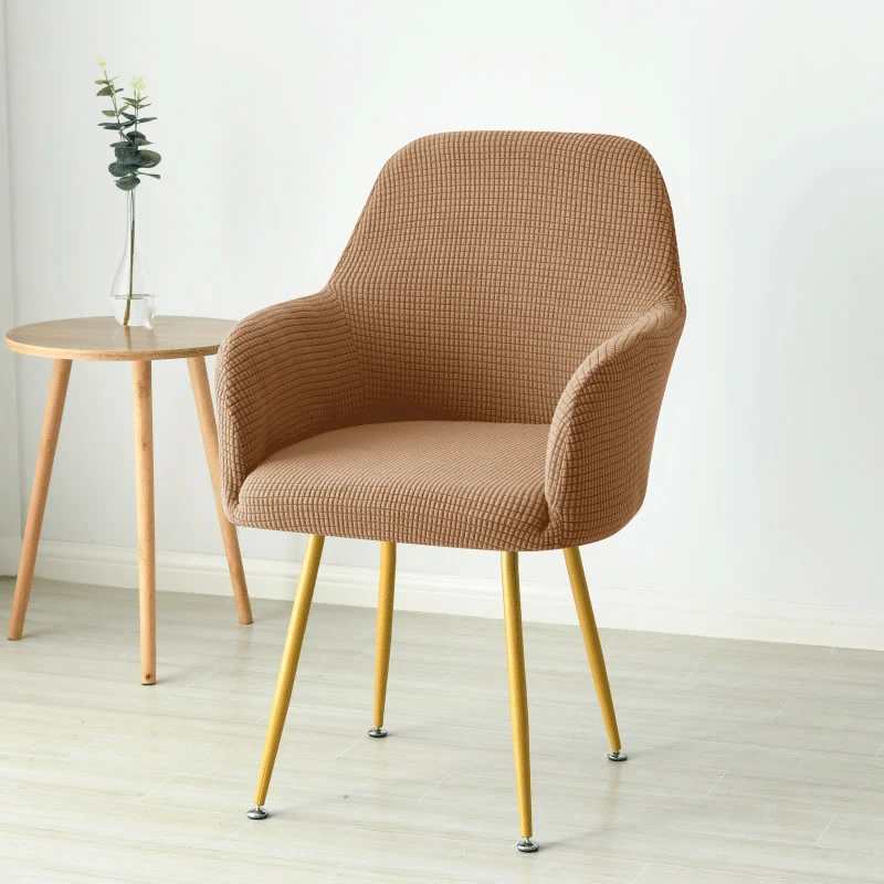 Funda para silla curvada nórdica, fundas para sillón con acento alto inclinado de LICRA Jacquard, fundas para sofá de maquillaje para comedor, cafetería y Bar: violet