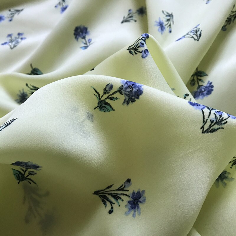 Un metro de densificed velvet Chiffon tissu pequeña tela con estampado floral dress clothing material