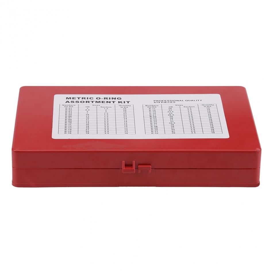 Juego surtido de anillos tóricos de goma, junta de sellado Universal, 32 tamaños, Kit de pies de goma, kit de R01-R32, 419 uds.