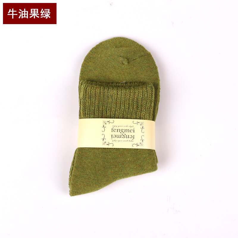 1pair Winter Thick Warm Wool terry towel Women Sock Vintage Christmas soild Socks Colorful Socks Loop socks Cotton socks